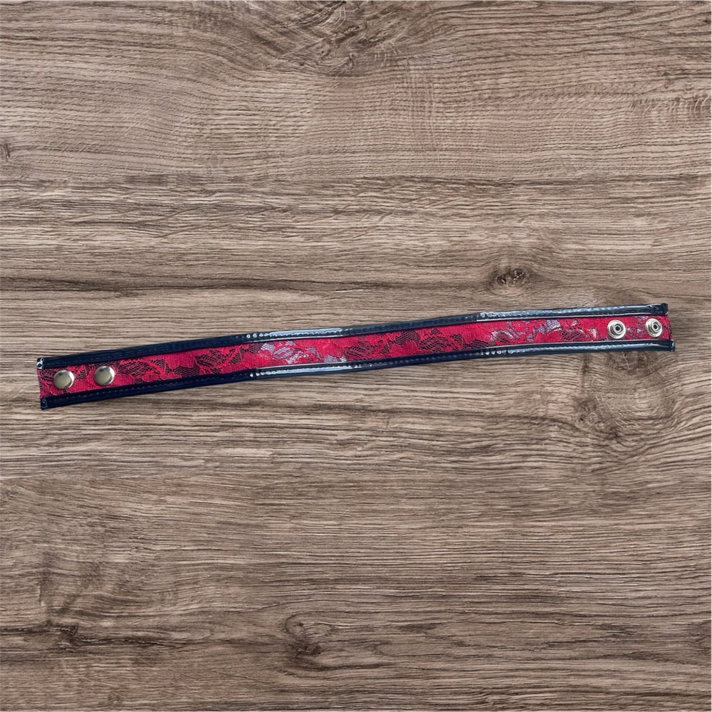 Red and Black Lace and Vinyl Choker